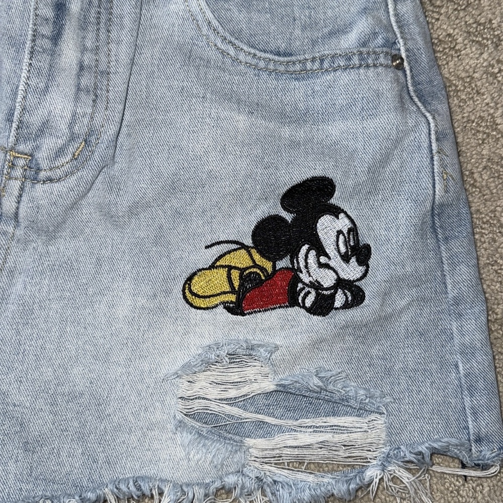 Denim Shorts With Mickey Mouse Patch - image 3